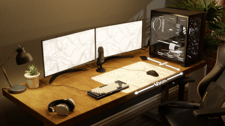 Topographic White V1 Mousepad