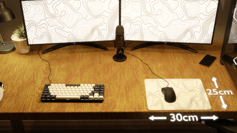 Topographic White V1 Mousepad