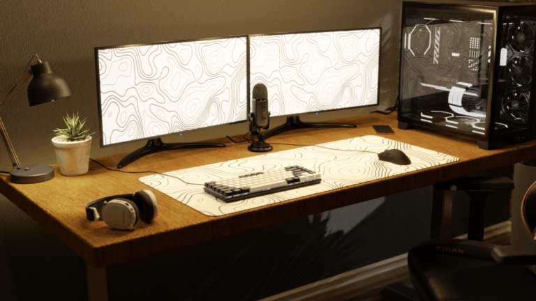 Topographic White V1 Mousepad