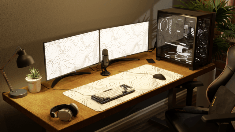 Topographic White V1 Mousepad