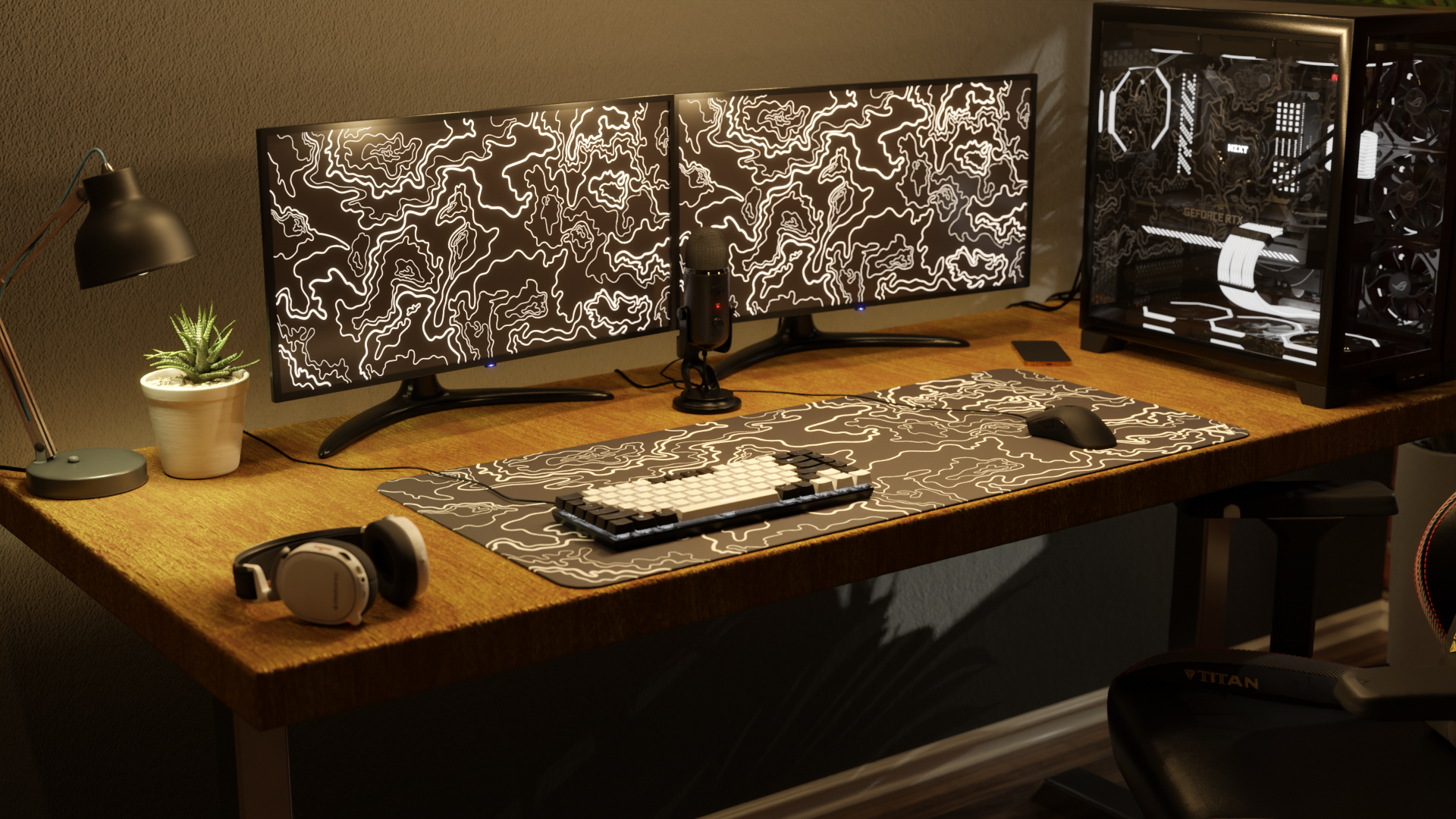 Topographic Black V2 XL Mousepad (3)