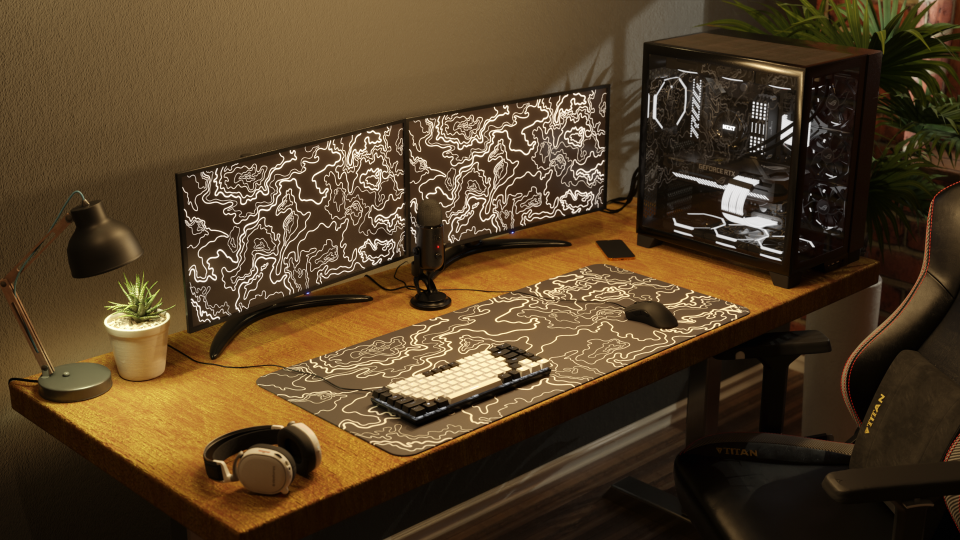 Topographic Black V2 XL Mousepad (4)