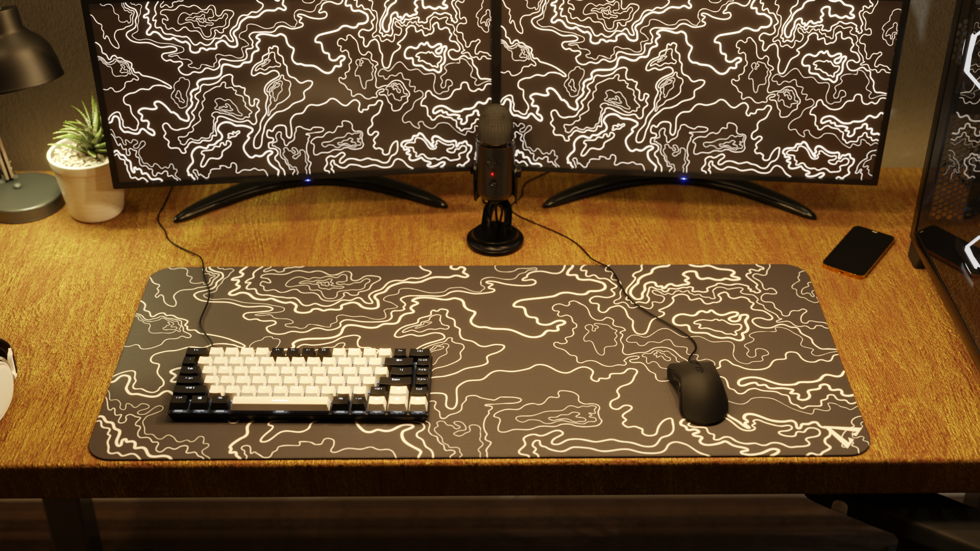 Topographic Black V2 XL Mousepad (5)